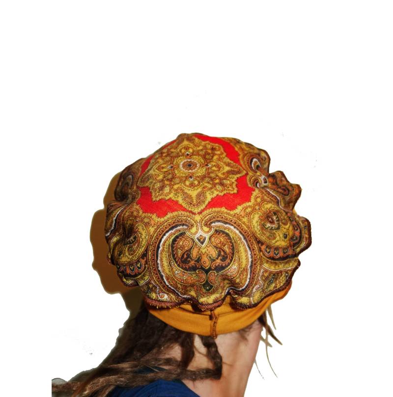 Dreadlock Bändchen in Ocker Mit Mandala von seididread