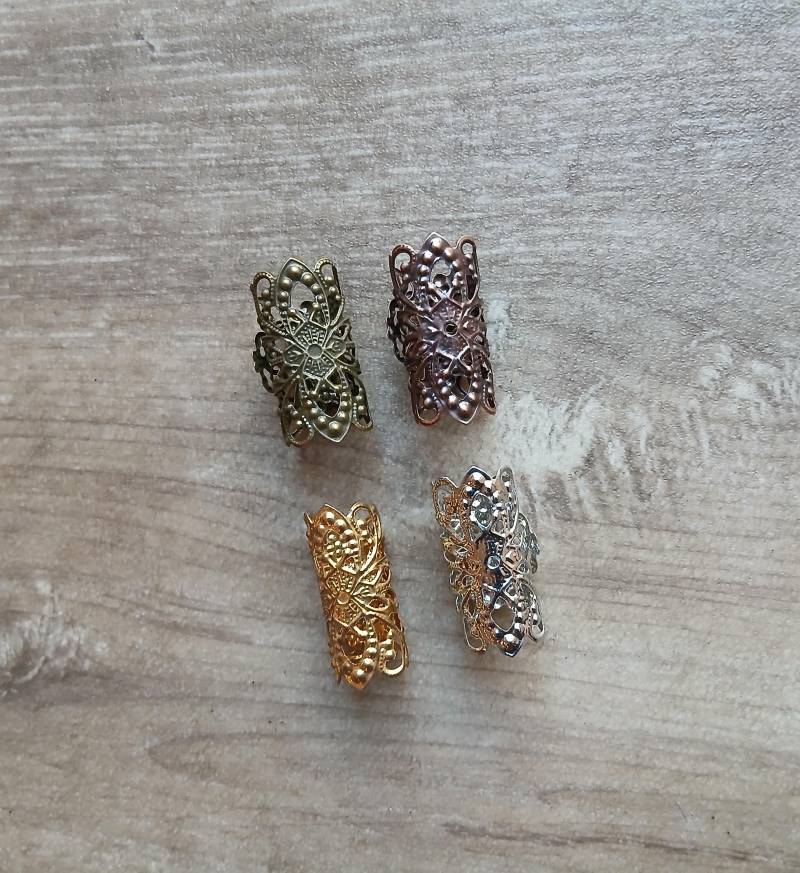 Filigrane Bronze, Kupfer Oder Messing Dreadlocks Perlen Tube von seididread