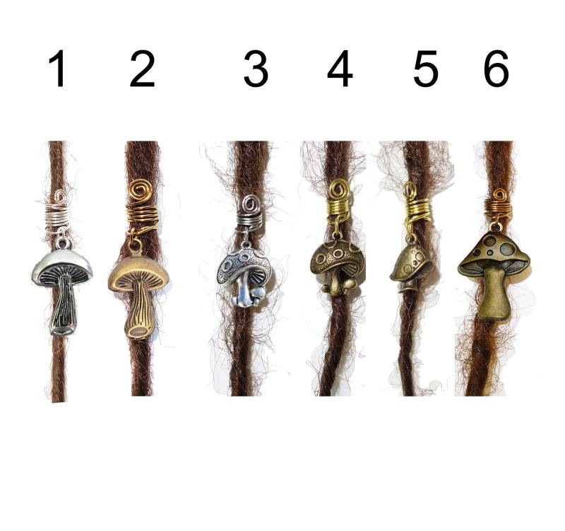 Pilz, Fliegenpilz Dreadlock Perle in Bronze Oder Silber Schwesterschlösser Schmuck von seididread