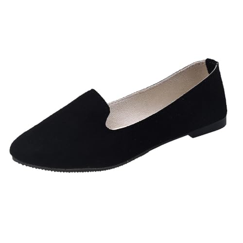 seiveini Ballerinas Damen Ballet Flat Elegant Flache Schuhe Weiches Bequeme Damen Ballerinas mit Spitzer Zehe Schuhe Klassische Einfarbig Ballerina Flats Geschlossene A Schwarz 41 EU von seiveini