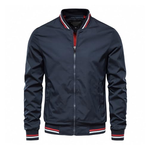 seiveini Bomberjacke Herren Kurz Langarm Trechcoat Winddicht Regenjacke Atmungsaktiv Wasserdichte Quiltedjacke Windbreaker Große Größen Regenmantel Outwear D Marine L von seiveini