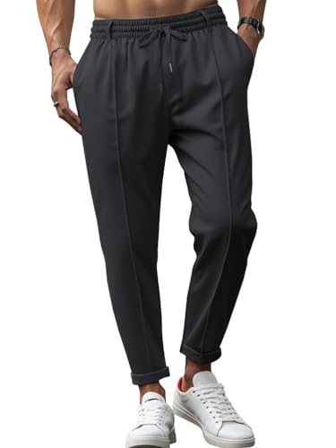 seiveini Chino Hose Herren Sommer Leicht Hosen Casual Stoffhose Stretch Schlupfhose Arbeitshose A Schwarz S von seiveini