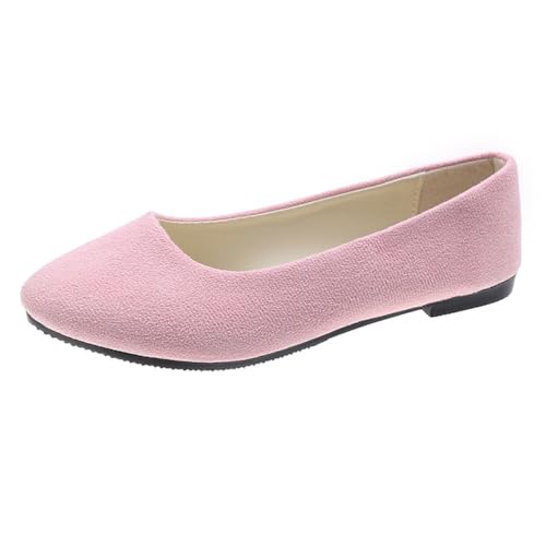 seiveini Damen Ballerina Bequeme Slip On Flach Damen Geschlossene Ballerinas Flach Freizeit Tanzschuhe Frauen Flats Halbschuhe Damen Ballerinas Elegant Flache Schuhe A Hellrosa 37 EU von seiveini