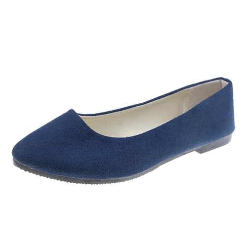 seiveini Damen Ballerina Bequeme Slip On Flach Damen Geschlossene Ballerinas Flach Freizeit Tanzschuhe Frauen Flats Halbschuhe Damen Ballerinas Elegant Flache Schuhe A Marine 39 EU von seiveini