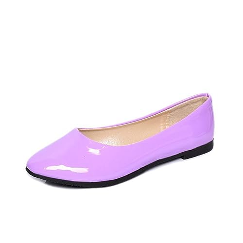 seiveini Damen Ballerina Bequeme Slip On Flach Damen Geschlossene Ballerinas Flach Freizeit Tanzschuhe Frauen Flats Halbschuhe Damen Ballerinas Elegant Flache Schuhe B Violett 38 EU von seiveini