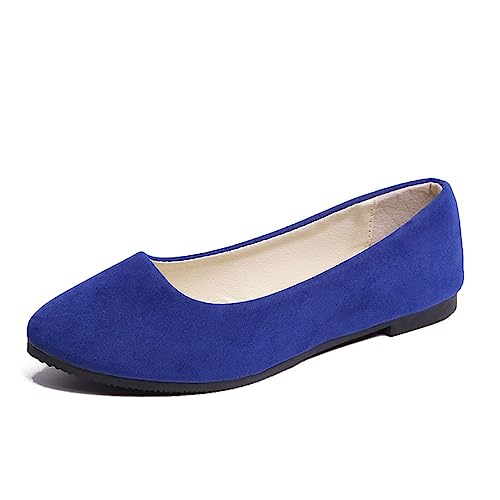 seiveini Damen Ballerinas Elegant Flache Schuhe mit Spitzer Zehenpartie Klassische Ballerinas Slip On Freizeitschuhe Damen Schuhe Bequeme Weich Flache Ballerinas A Dunkelblau 37 EU von seiveini