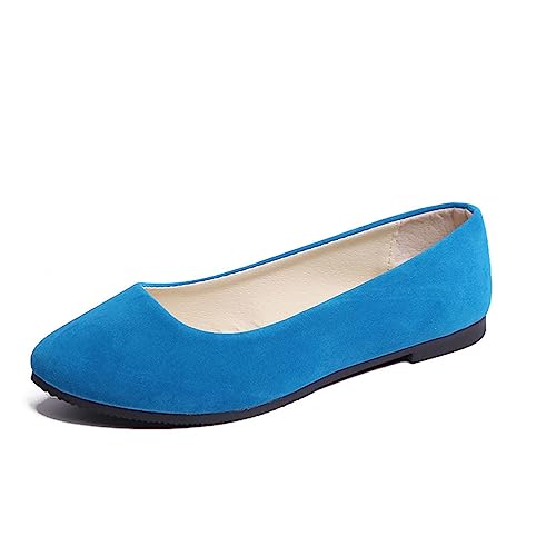 seiveini Damen Ballerinas Elegant Flache Schuhe mit Spitzer Zehenpartie Klassische Ballerinas Slip On Freizeitschuhe Damenschuhe Bequeme Weich Leger Flache Schuhe Ballerinas für Damen A Blau 40 EU von seiveini