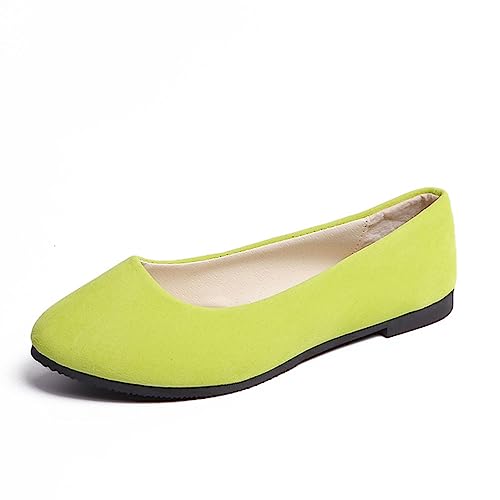 seiveini Damen Ballerinas Elegant Flache Schuhe mit Spitzer Zehenpartie Klassische Ballerinas Slip On Freizeitschuhe Damenschuhe Bequeme Weich Leger Flache Schuhe Ballerinas für Damen A Hellgrün 38 EU von seiveini