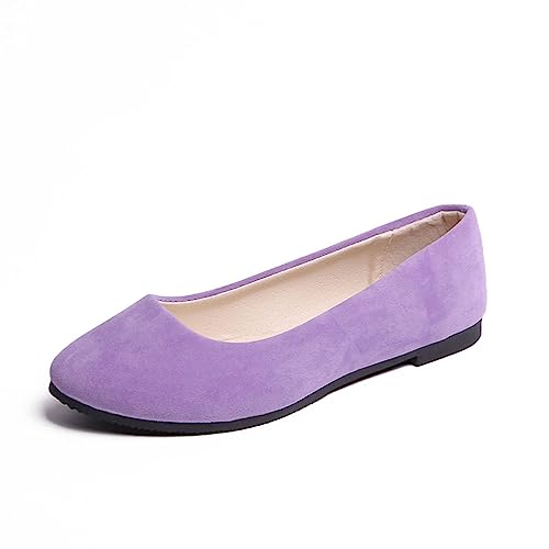 seiveini Damen Ballerinas Elegant Flache Schuhe mit Spitzer Zehenpartie Klassische Ballerinas Slip On Freizeitschuhe Damenschuhe Bequeme Weich Leger Flache Schuhe Ballerinas für Damen A Violett 40 EU von seiveini