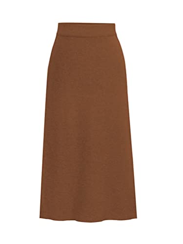 seiveini Damen Midirock Vintage Retro Röcke mit Schlitz Herbst Freizeitrock Hohen Taille Partyrock Elegant Midi Rock Enge Hohen Taille Bleistiftrock Retro A Braun L von seiveini