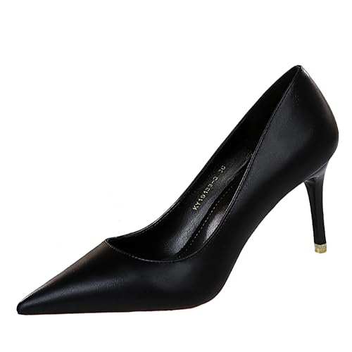 seiveini Damen Spitze High Heels Stiletto Pumps Damen Klassische High Heels Spitze Elegante Pumps Stiletto Damenschuhe Klassische Damen Stiletto Pumps 10.5 cm High Heels B Schwarz 42 EU von seiveini