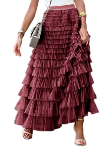 seiveini Damen Tüllrock Falten Rock Höhe Taille A Line Mesh Freizeit Spitze Midi Röcke Lang 3 Schichten Faltenrock Sommer Rock Lang Tausend Lagen Netzrock Elegant A Weinrot L seiveini Damen Tüllrock Falten Rock Höhe Taille A Line Mesh Freizeit Spitze Midi Röcke Lang 3 Schichten Faltenrock Sommer Rock Lang Tausend Lagen Netzrock Elegant A Weinrot L von seiveini