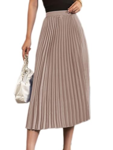 seiveini Faltenrock Damen Maxi Plisseerock Elegent Boho Elastisch Chiffon Rock Sommer A-Linie Swing Strandrock Lang Damen Plissierter Langer Rock Lässiger Hoher Taille Einfarbig A Khaki L seiveini Faltenrock Damen Maxi Plisseerock Elegent Boho Elastisch Chiffon Rock Sommer A-Linie Swing Strandrock Lang Damen Plissierter Langer Rock Lässiger Hoher Taille Einfarbig A Khaki L von seiveini