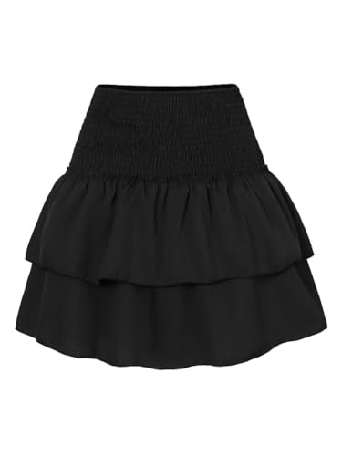 seiveini Sommerrock Damen Kurz Rock Hohe Taille Blumenrock Mit Rüschen Boho Röcke Plissee Floral Druck Faltenrock A-Line Elastischer Bund B Schwarz S seiveini Sommerrock Damen Kurz Rock Hohe Taille Blumenrock Mit Rüschen Boho Röcke Plissee Floral Druck Faltenrock A-Line Elastischer Bund B Schwarz S von seiveini
