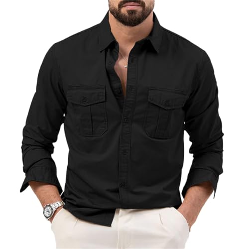 seiveini Freizeithemd Herren Outdoor Tactical Hemd Langarm Shirts Leicht Atmungsaktiv Angelnhemd mit Brusttasche und Knopfleiste Wandernhemden Strandhemd Armee Hemd Vintage A Schwarz M seiveini Freizeithemd Herren Outdoor Tactical Hemd Langarm Shirts Leicht Atmungsaktiv Angelnhemd mit Brusttasche und Knopfleiste Wandernhemden Strandhemd Armee Hemd Vintage A Schwarz M von seiveini