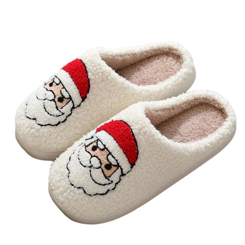 seiveini Hausschuhe Damen Herren Winter Plüsch Pantoffeln Plüsch Wärme Weiche Bequem Plüsch Pantoffeln rutschfeste Hüttenschuhe Slippers Hausschuhe Halloween Kürbis Weihnachten A2 40/41 EU von seiveini