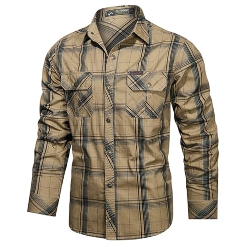 seiveini Hemd Herren Outdoor Langarm Tactical Shirt Vintage Sportshirt Wanderhemd Langarmhemd Atmungsaktiv Outdoorhemd mit Brusttasche und Knopfleiste E Khaki L seiveini Hemd Herren Outdoor Langarm Tactical Shirt Vintage Sportshirt Wanderhemd Langarmhemd Atmungsaktiv Outdoorhemd mit Brusttasche und Knopfleiste E Khaki L von seiveini