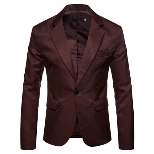 seiveini Herren Sakko Jacket Jersey Elastisch Melange Herren Business Casual Anzug Sakko Revers Business Blazer Jacke Sport Anzugjacke C Braun XXL von seiveini