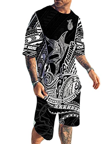 seiveini Herren Trainingsanzug Set Kurzarm Shorts Jogginganzug Sommer Männer Sportanzug Fitness Freizeitanzüge Sportbekleidung 2-Teiliges Sommer T-Shirts + Kurze Hose J23 XL von seiveini