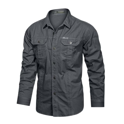 seiveini Outdoor Hemd Herren Langarm Safari Hemden Button Down Jagdhemd mit Knöpfen Tactical Shirt Freizeithemd für Wandern Trekking Angeln A Dunkelgrau 4XL seiveini Outdoor Hemd Herren Langarm Safari Hemden Button Down Jagdhemd mit Knöpfen Tactical Shirt Freizeithemd für Wandern Trekking Angeln A Dunkelgrau 4XL von seiveini