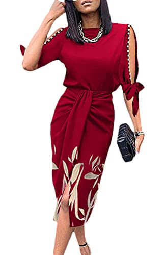 seiveini Sommerkleid Damen Lang Abendkleid Elegante Kurzarm Irregulär mit Gürtel Partykleid Ballkleider Cocktailkleid Sexy Blume Kleider mit Schlitz EIN Wort Ausschnitt Trägerlos D Rot M seiveini Sommerkleid Damen Lang Abendkleid Elegante Kurzarm Irregulär mit Gürtel Partykleid Ballkleider Cocktailkleid Sexy Blume Kleider mit Schlitz EIN Wort Ausschnitt Trägerlos D Rot M von seiveini