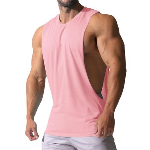 seiveini Tanktop Herren Muscle Shirts Ärmellos Rundhals Tank Top Sport Tops Bodybuilding Schweißweste Camisole A Rosa M von seiveini