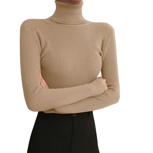 seiveini Thermounterwäsche Damen Rollkragen Thermohemd Winter Warm Funktionsunterwäsche Oberteil Thermo Unterhemd Langarm Thermo-Unterhemd A Khaki XS von seiveini