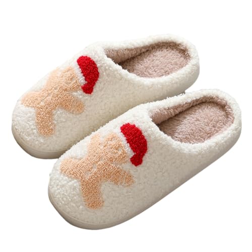 seiveini Weihnachten Plüsch Hausschuhe Elch Kürbis Weihnachtsmann Winter Warm Pantoffeln Filzpantoffeln Bequeme Winter Slippers Unisex Wärme Bequem Hausschuhe Rutschfeste A3 42/43 EU von seiveini