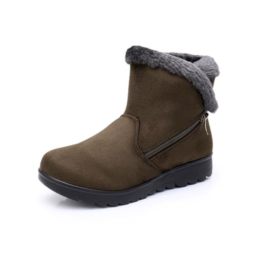 seiveini Winterstiefel Damen Winterschuhe Stiefel Warme Schneestiefel Fleece Stiefel Damen Stiefel mit Plüsch Gefütterte Outdoor Boots Arbeitsstiefel Wandern Stiefel Bequem Schuhe D Armeegrün 43 EU von seiveini