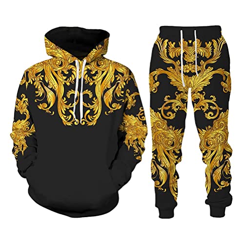 seiveini Zweiteiler Herren Trainingsanzug Männer 2-Teiliges Sportbekleidung Hoodie + Lang Hose Jogginganzug Herbst Winter Sportanzug Fitnessanzug Freizeitanzüge A3 S von seiveini