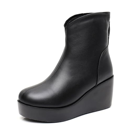 sekiueo Damen Plateau Stiefeletten Keilabsatz Schlupfstiefeletten Runde Zehenpartie Mit Seitlichem Reißverschluss Hoher Absatz,Schwarz,37 EU sekiueo Damen Plateau Stiefeletten Keilabsatz Schlupfstiefeletten Runde Zehenpartie Mit Seitlichem Reißverschluss Hoher Absatz,Schwarz,37 EU von sekiueo