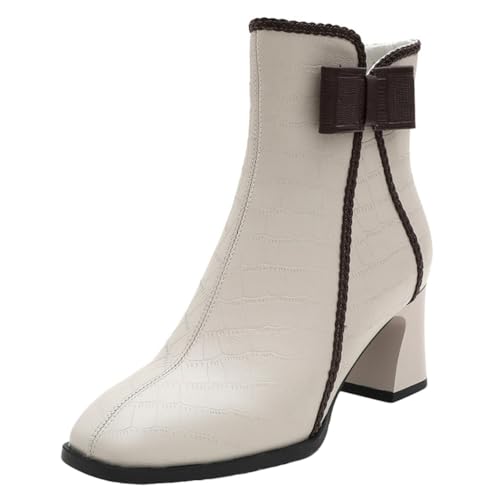 sekiueo Damen-Stiefel Mit Mittelhoher Wadenhöhe Quadratische Zehenpartie Klobiger High Heel Seitlicher Reißverschluss Stiefeletten Für Die Arbeit Und Freizeit,Beige,40 EU sekiueo Damen-Stiefel Mit Mittelhoher Wadenhöhe Quadratische Zehenpartie Klobiger High Heel Seitlicher Reißverschluss Stiefeletten Für Die Arbeit Und Freizeit,Beige,40 EU von sekiueo