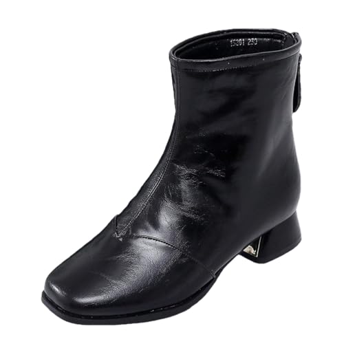 sekiueo Damen-Stiefeletten Mit Quadratischer Zehenpartie Klobiger Niedriger Absatz Reißverschluss Hinten Lederstiefel Für Die Arbeit Freizeit,Schwarz,35 EU sekiueo Damen-Stiefeletten Mit Quadratischer Zehenpartie Klobiger Niedriger Absatz Reißverschluss Hinten Lederstiefel Für Die Arbeit Freizeit,Schwarz,35 EU von sekiueo