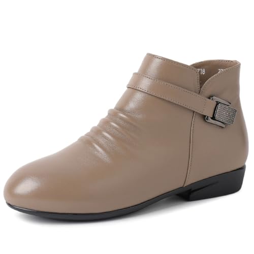 sekiueo Flache Damen-Stiefeletten Mit Seitlichem Reißverschluss Und Spitzer Zehenpartie rutschfest Lässige Wanderstiefel,Beige,39 EU sekiueo Flache Damen-Stiefeletten Mit Seitlichem Reißverschluss Und Spitzer Zehenpartie rutschfest Lässige Wanderstiefel,Beige,39 EU von sekiueo