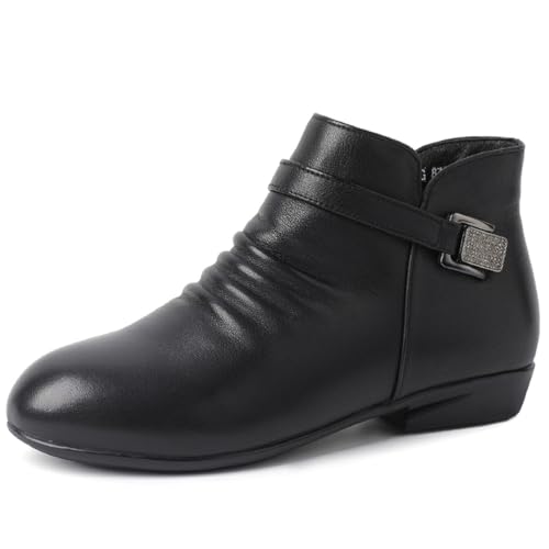 sekiueo Flache Damen-Stiefeletten Mit Seitlichem Reißverschluss Und Spitzer Zehenpartie rutschfest Lässige Wanderstiefel,Schwarz,42 EU sekiueo Flache Damen-Stiefeletten Mit Seitlichem Reißverschluss Und Spitzer Zehenpartie rutschfest Lässige Wanderstiefel,Schwarz,42 EU von sekiueo