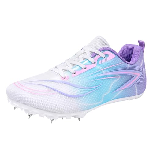 sekiueo Frauen Leichtathletik Schuhe Jungen Mädchen Rennen Springen Turnschuhe Spikes Sprint Schuhe Atmungsaktiv,Lila,37 EU von sekiueo