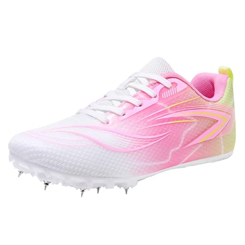 sekiueo Frauen Leichtathletik Schuhe Jungen Mädchen Rennen Springen Turnschuhe Spikes Sprint Schuhe Atmungsaktiv,Rosa,36 EU von sekiueo