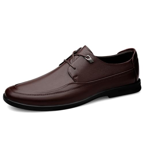 sekiueo Herren Casual Oxford Schuhe Weiche Sohle Bequeme Schnürschuhe Business Kleid Arbeitsschuhe,Braun,43 EU von sekiueo