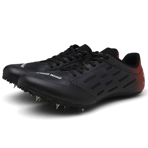 sekiueo Herren Leichtathletikschuhe Professionelle 7 Spikes Sprintschuhe Leichte Laufschuhe Rennsport Springturnschuhe,Schwarz,39 EU von sekiueo