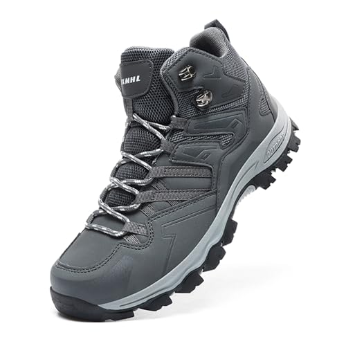 sekiueo Wanderschuhe Für Herren Und Damen Hohe Arbeitsschuhe Für Den Außenbereich Für Trail-Trekking Camping Und Wandern,Grau,43 EU von sekiueo