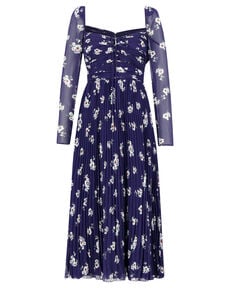 Damen Kleid PANSY PRINT CHIFFON CUT OUT MIDI DRESS von self-portrait