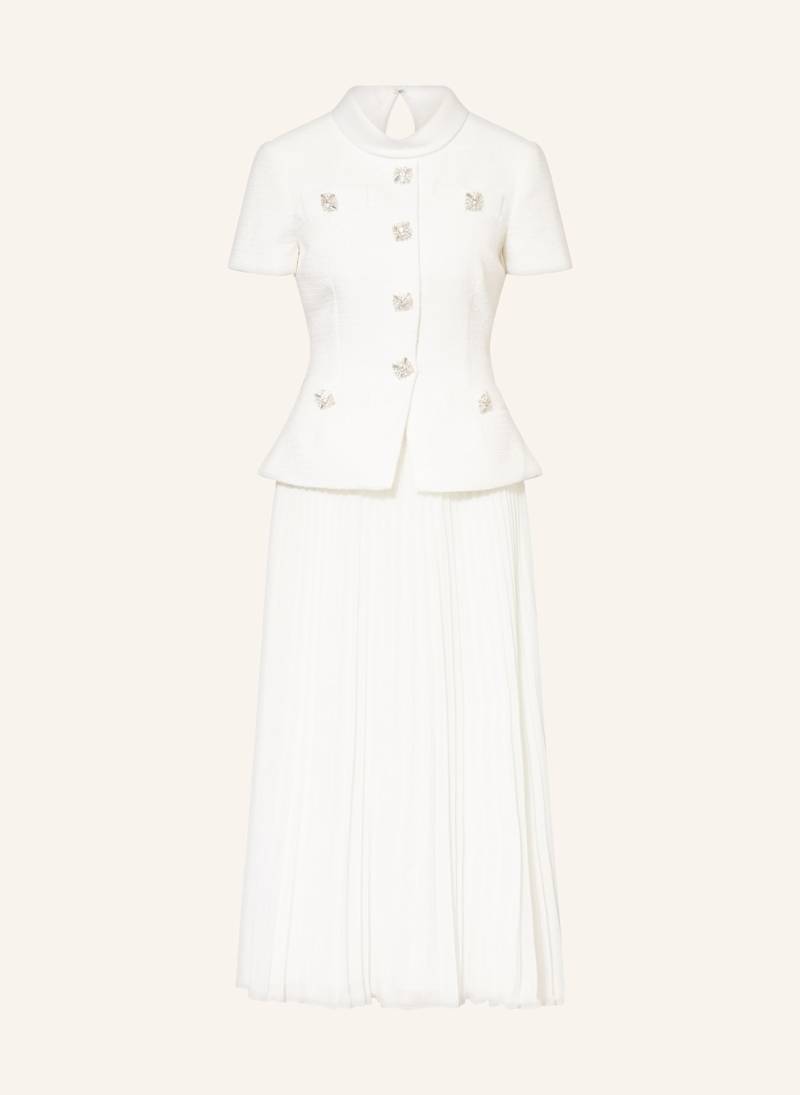 Self-Portrait Kleid Im Materialmix weiss von self-portrait