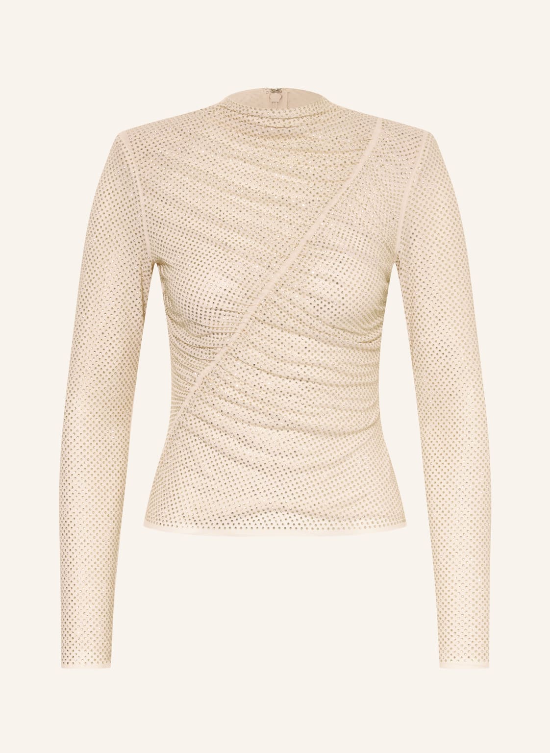 Self-Portrait Longsleeve Mit Schmucksteinen beige von self-portrait