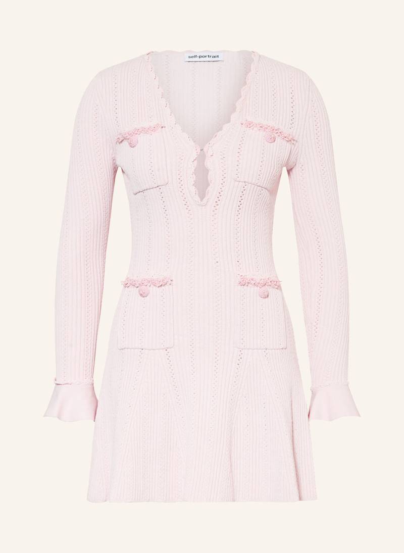 Self-Portrait Strickkleid Mit Schmuckperlen pink von self-portrait