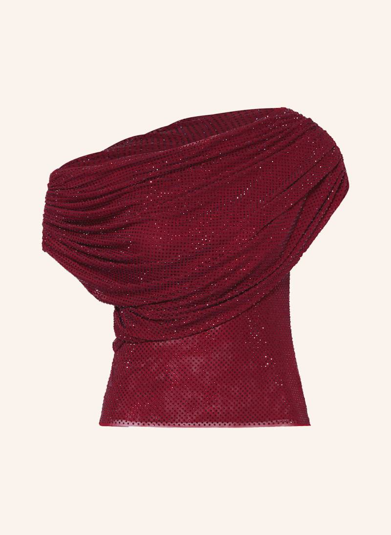 Self-Portrait Top Mit Schmucksteinen rot von self-portrait