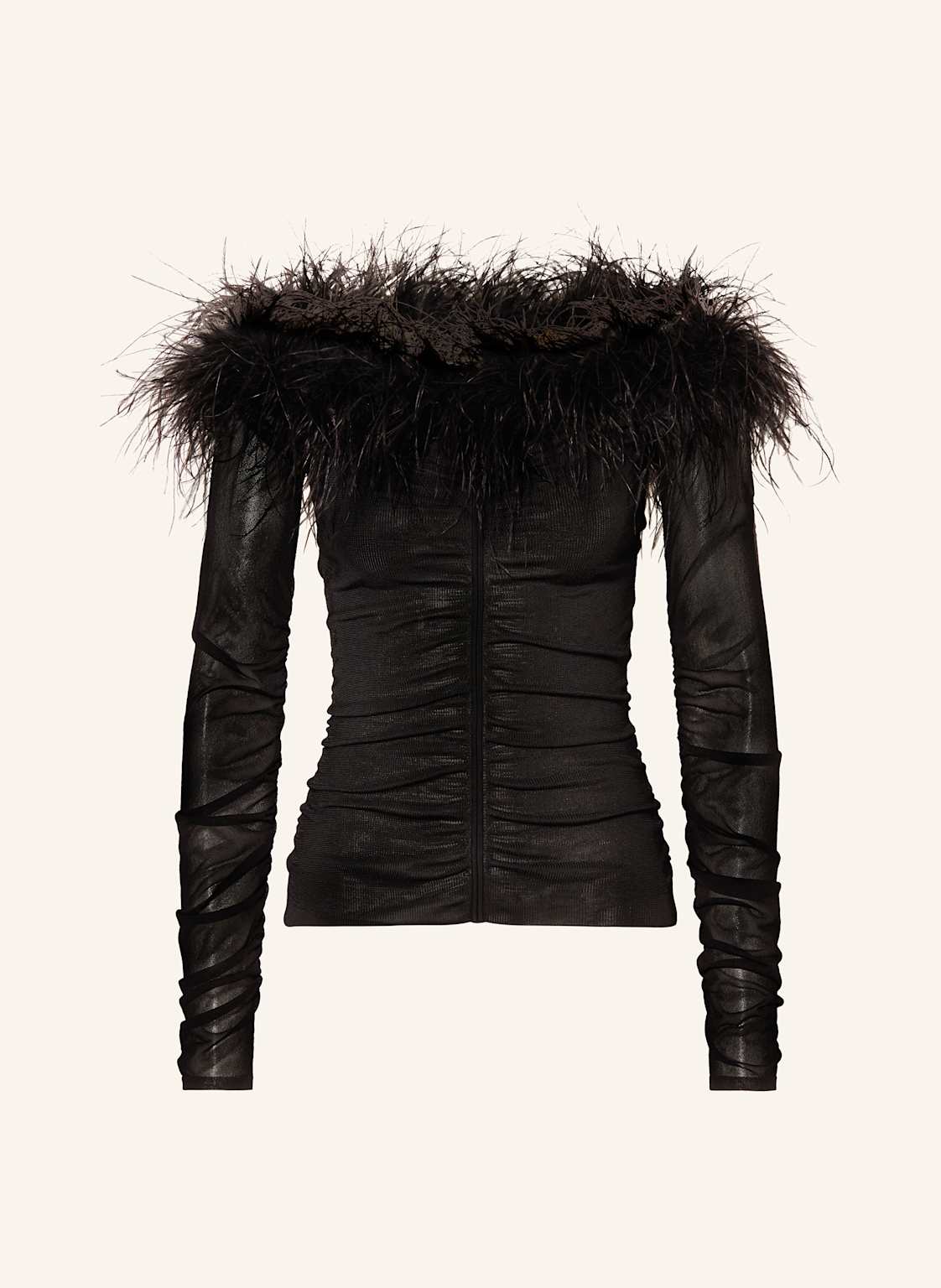 Self-Portrait Off-Shoulder-Longsleeve schwarz von self-portrait