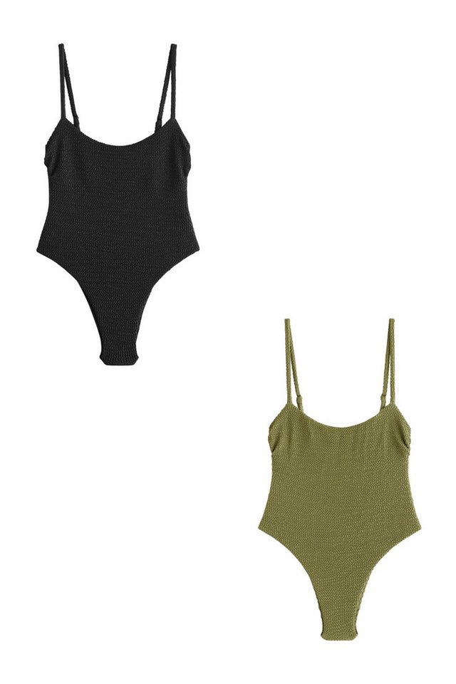 self Badeanzug Bauchweg-Badeanzüge mit hohem Bein, 2er-Pack (2-St) von self