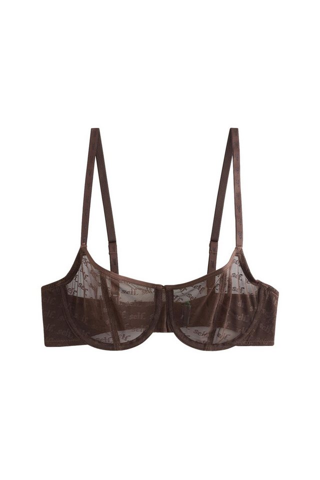 self Balconette-BH Unwattierter Balconette-BH mit Mesh und Logo (1-tlg) von self