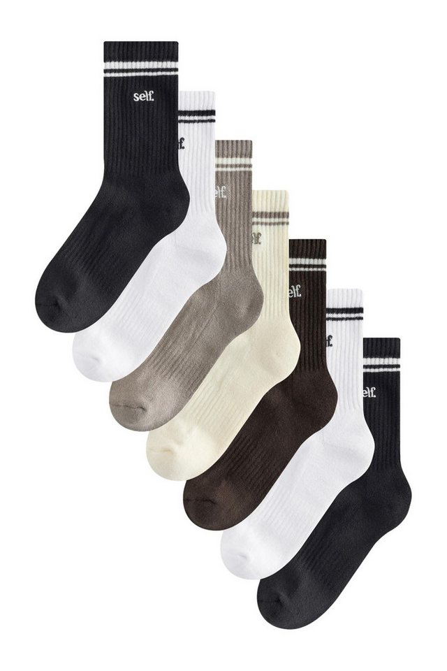 self Kurzsocken Self. Lounge-Socken, gepolsterte Sohle, 7er-Pack (1-Paar) von self