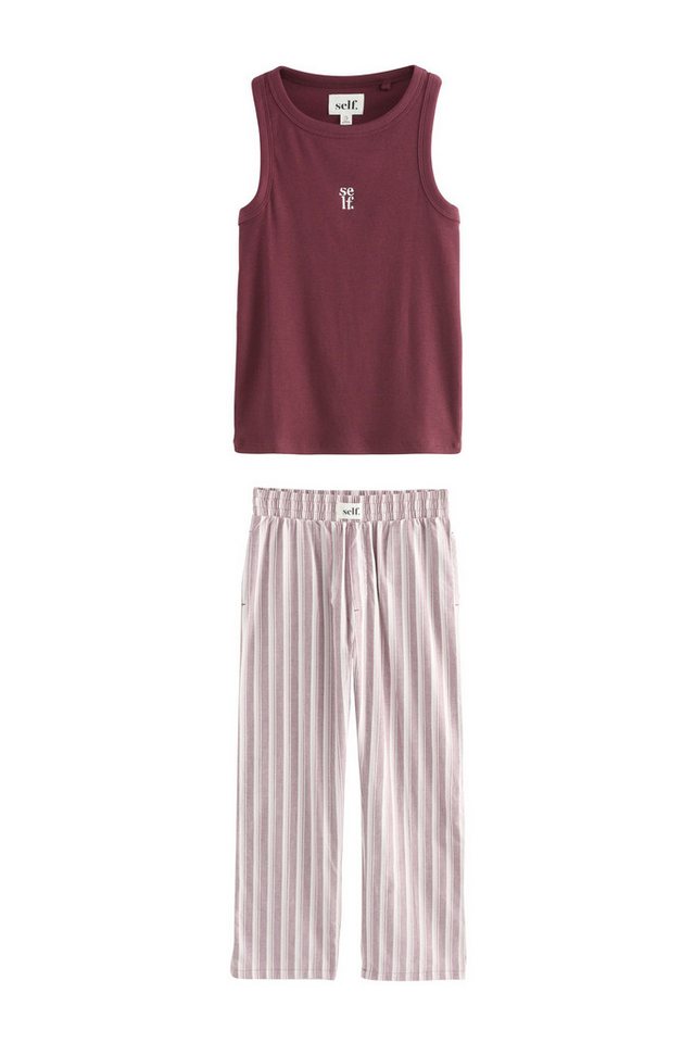 self Pyjama Self. Schlafanzug mit geripptem Trägertop (2 tlg) von self